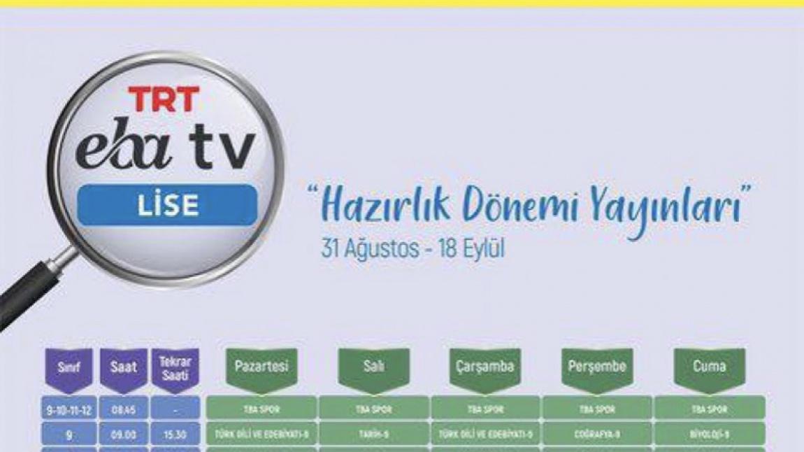 TRT EBA Tv'de Hazırlık Dönemi Yayınları Başlıyor